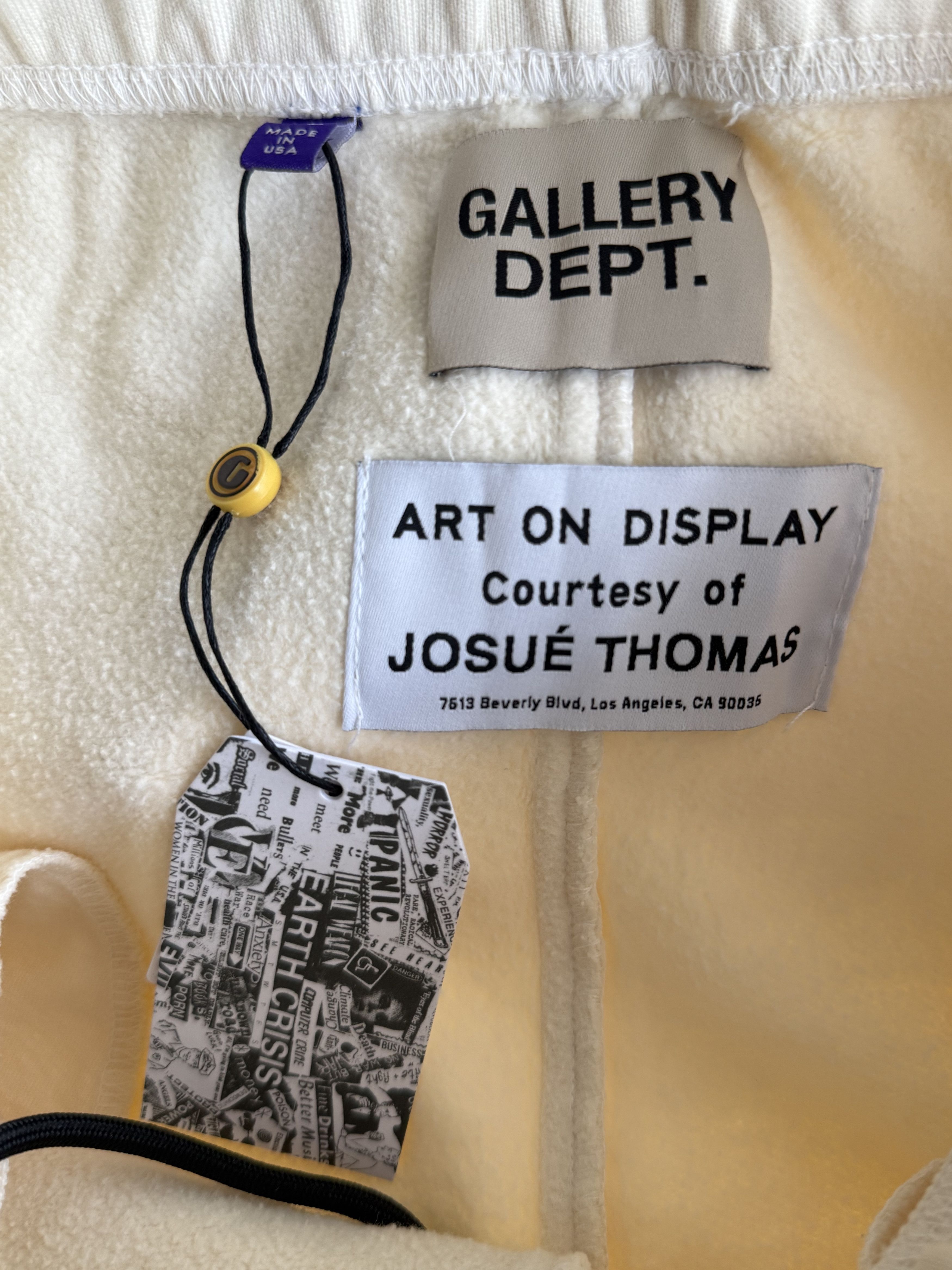 Gallery Dept. Gallery Dept Cream & Black Dept Logo Sweatpants Size US 36 / EU 52 - 3 Thumbnail