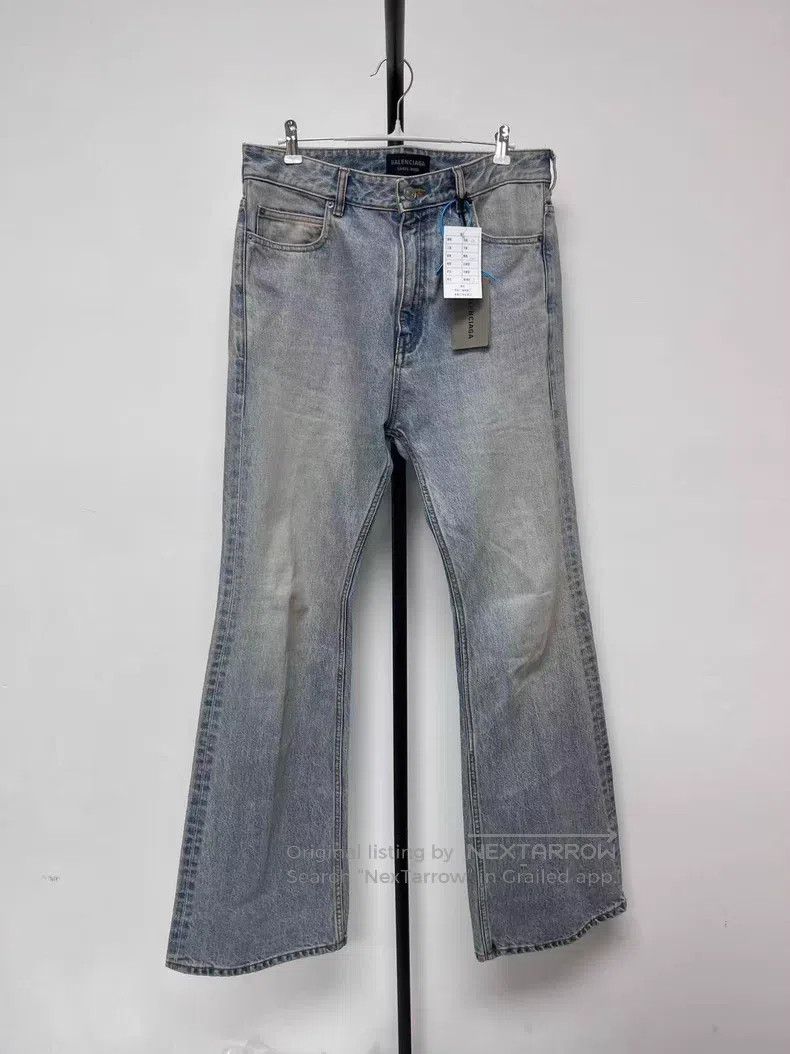Balenciaga Wash Effect Zip Side Pocket Denim Jeans