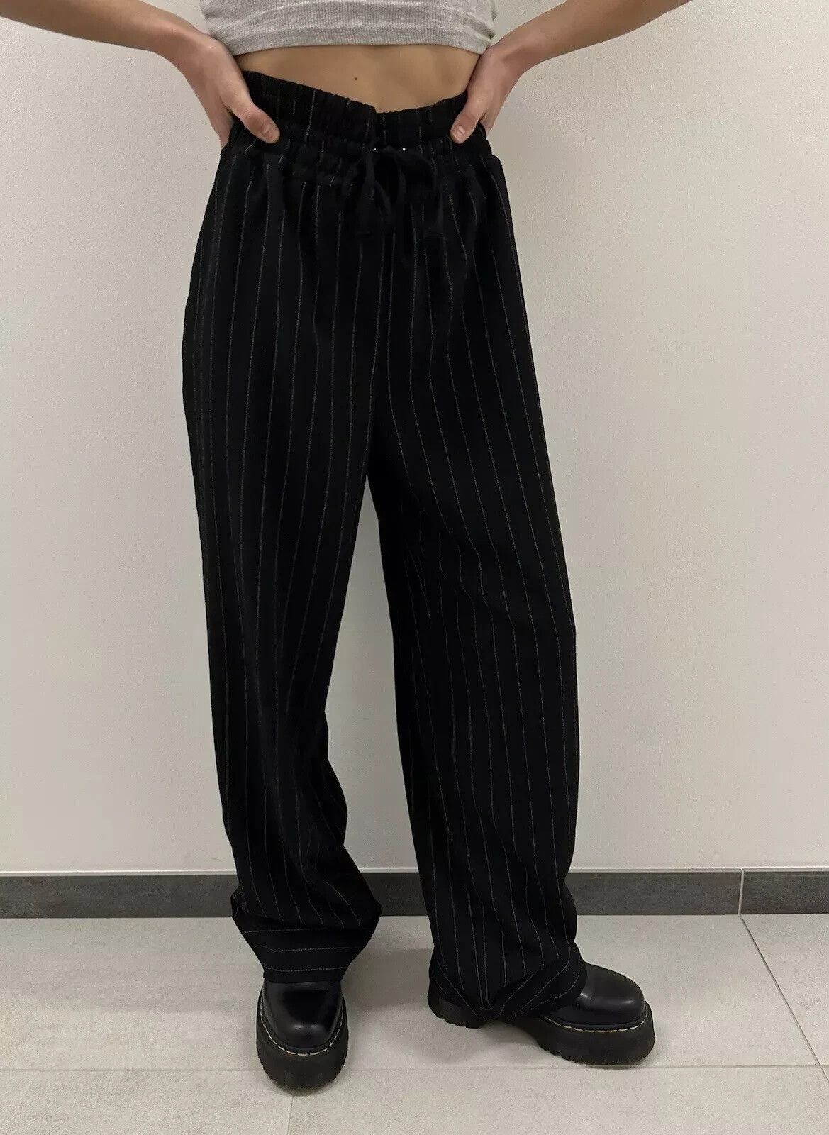 Ganni Ganni Trousers Stripped Polyester Womens Pants Size 36 Size 25" / US 0 / IT 36 - 2 Thumbnail