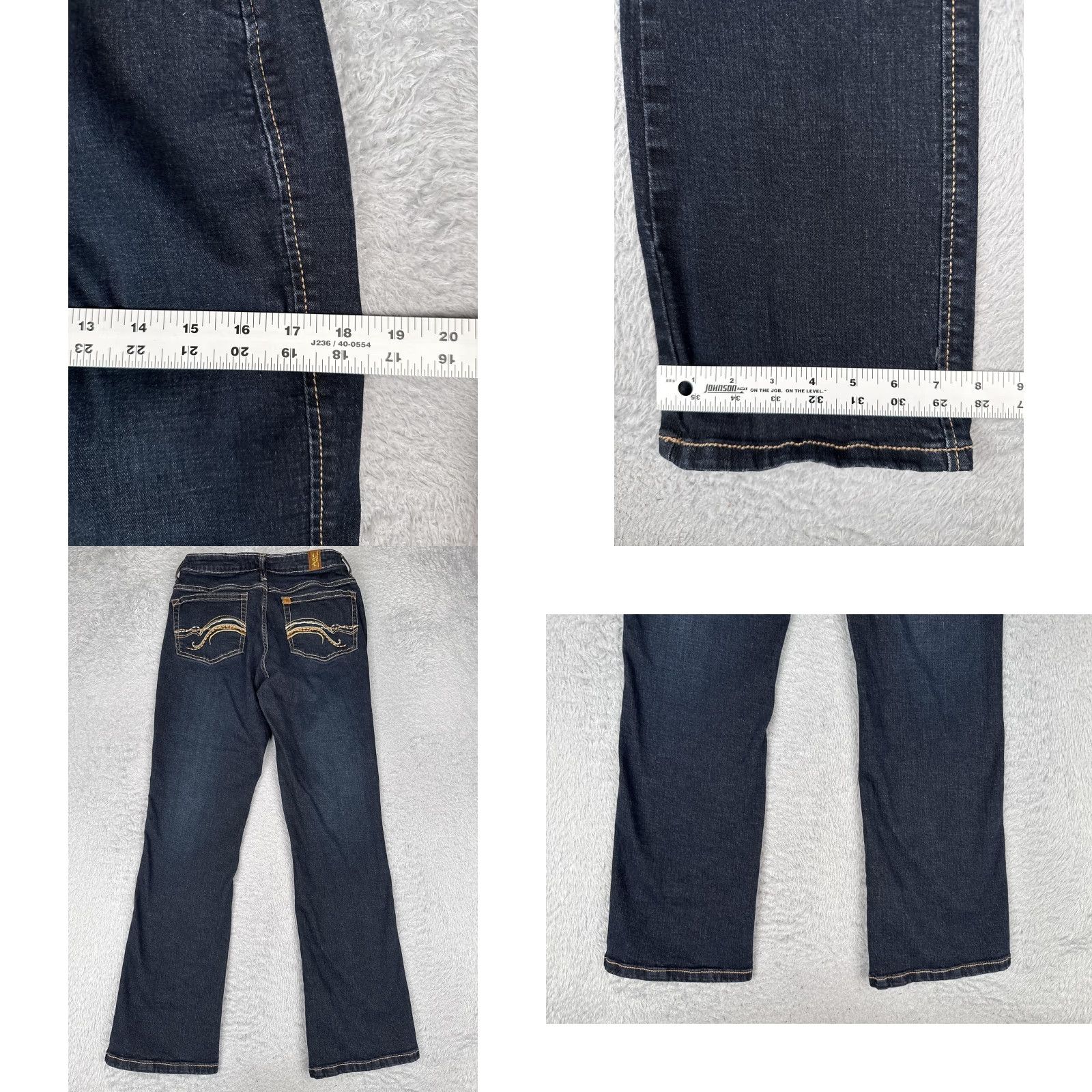 Wrangler Aura Wrangler Jeans Womens Bootcut Denim 28x30 Dark Wash Embroidered Pockets Stretch Jeans 90s Southwestern Mens? Size 28" / US 6 / IT 42 - 9 Thumbnail
