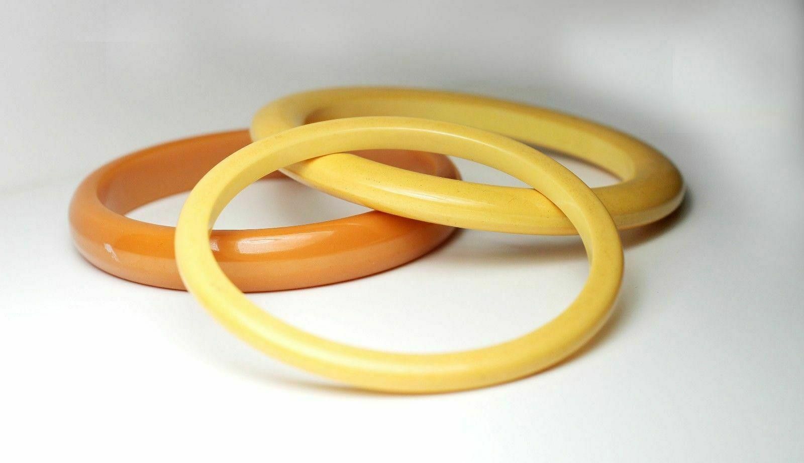 Designer Beige and Butterscotch Bakelite Bangles Set Size ONE SIZE - 3 Thumbnail