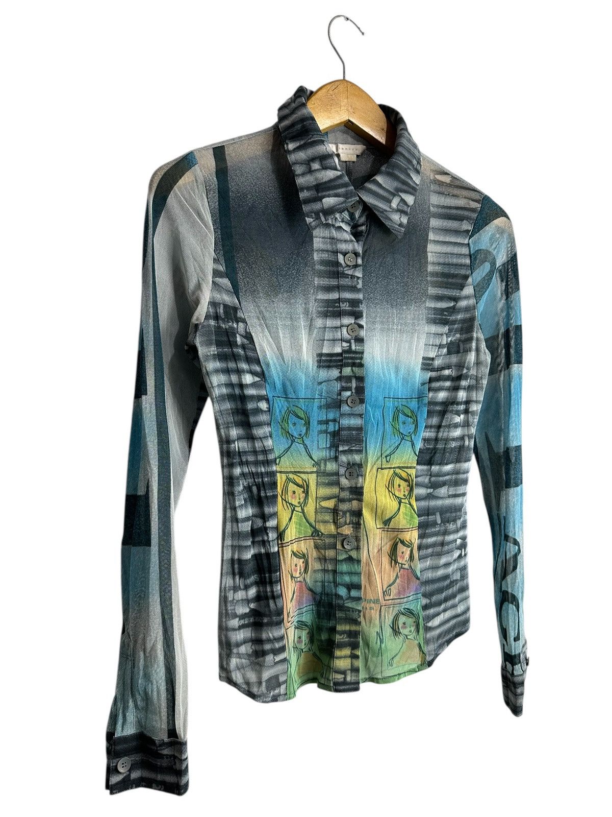 20471120 DEESSE SHIRT BUTTON AOP JEAN PAUL GAULTIER STYLE Size XS / US 0-2 / IT 36-38 - 3 Thumbnail