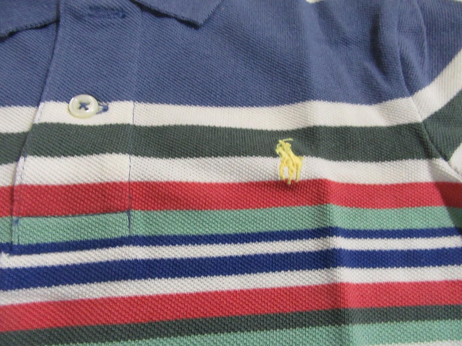 Polo Ralph Lauren Polo Ralph Lauren Boys Short Sleeve Polo Shirt Blue Striped Size US XXS / EU 40 - 2 Thumbnail