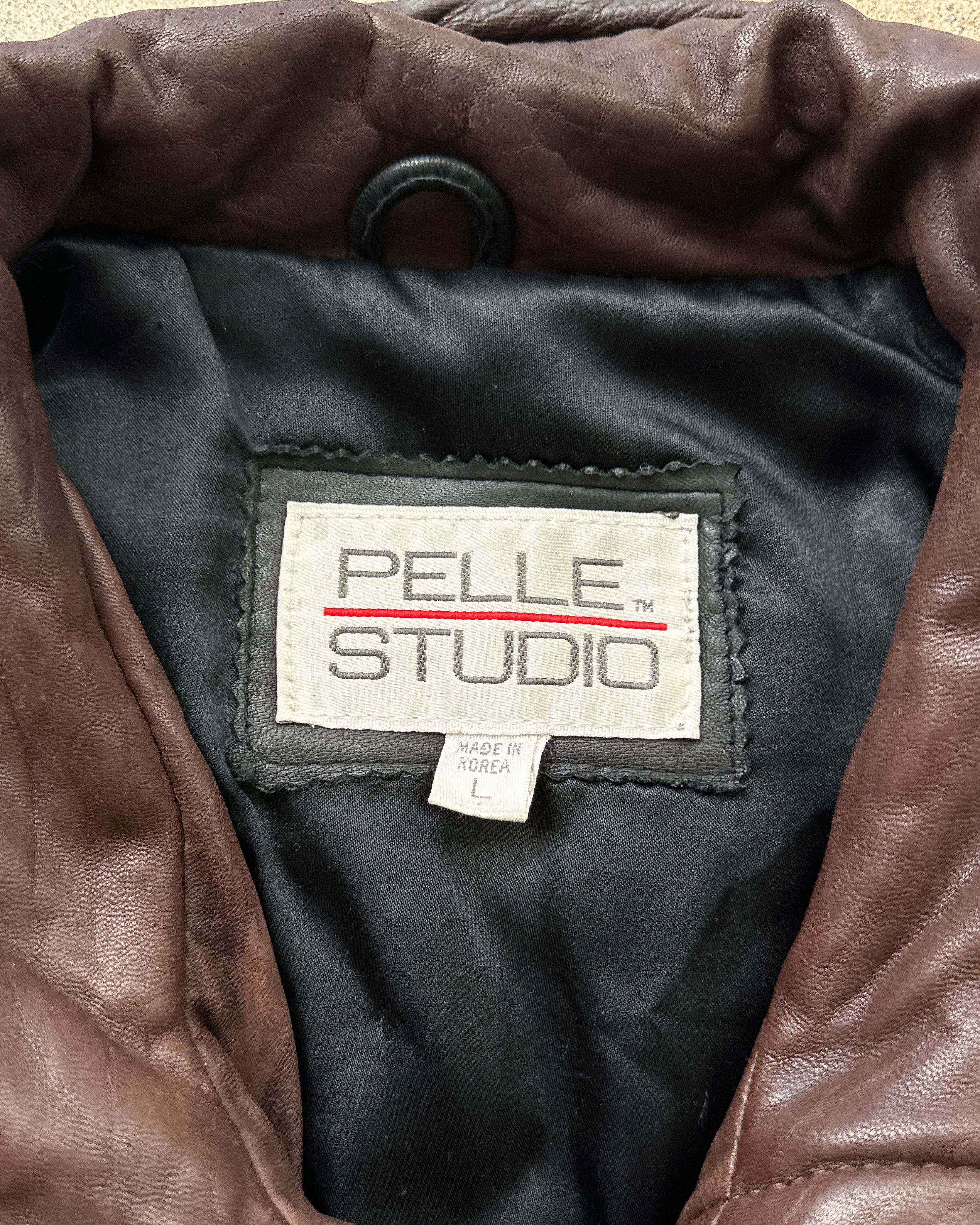 Vintage Vintage Pelle Studio Leather Bomber Jacket Black Soft Moto Size US L / EU 52-54 / 3 - 7 Thumbnail