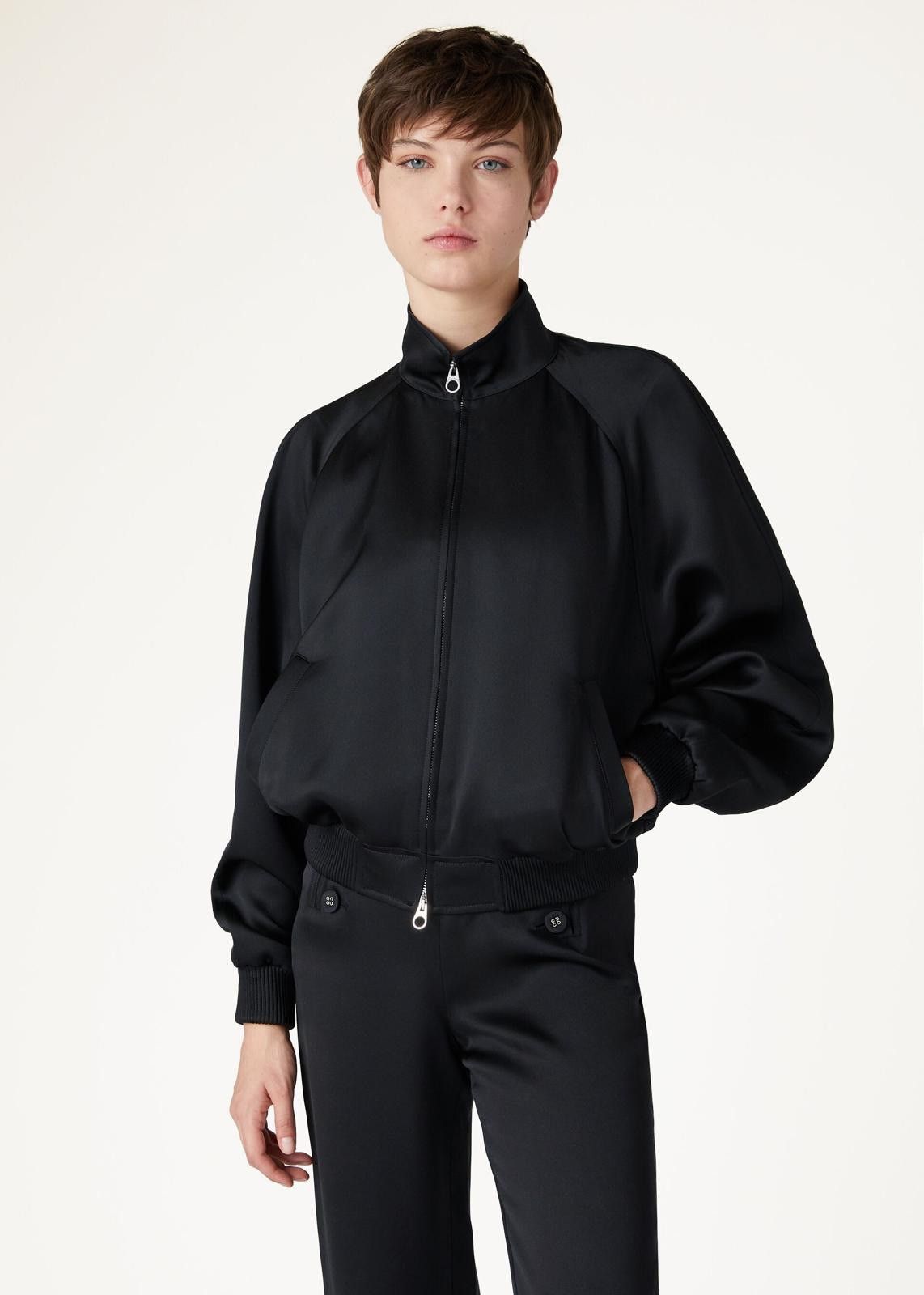 Loro Piana o1srvl11e0125 FAN6397 Satin Bomber Jacket in Black Size M / US 6-8 / IT 42-44 - 7 Thumbnail