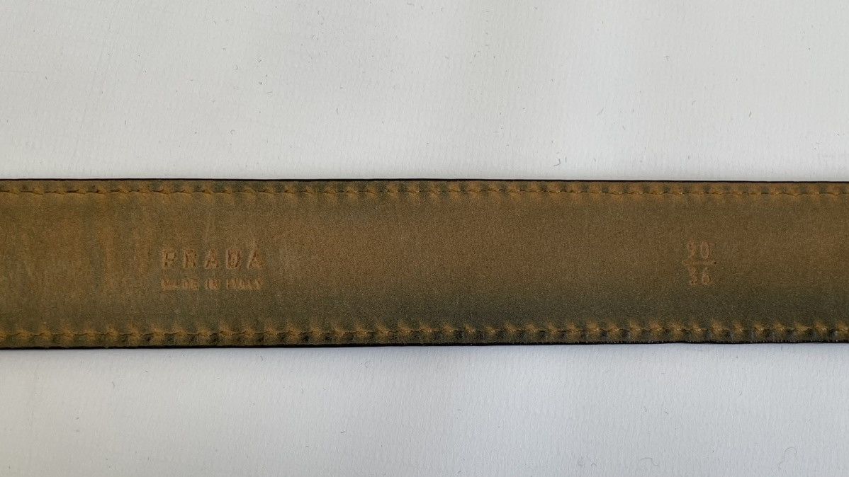 Prada Brown Leather Croc Western Buckle Belt Size 32 - 12 Thumbnail