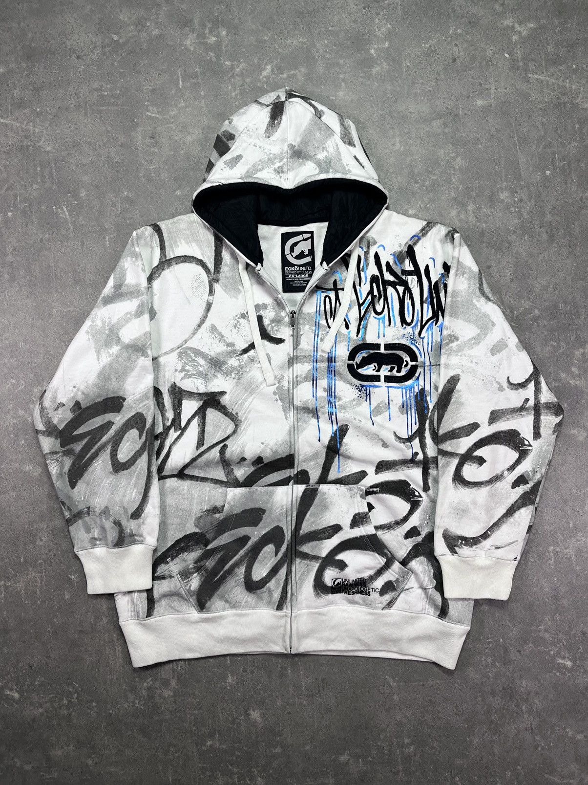Ecko Unltd. Ecko Unltd MMA Grafitti AOP Printed Baggy Zip Hoodie XXL Size US XXL / EU 58 / 5 - 1 Thumbnail