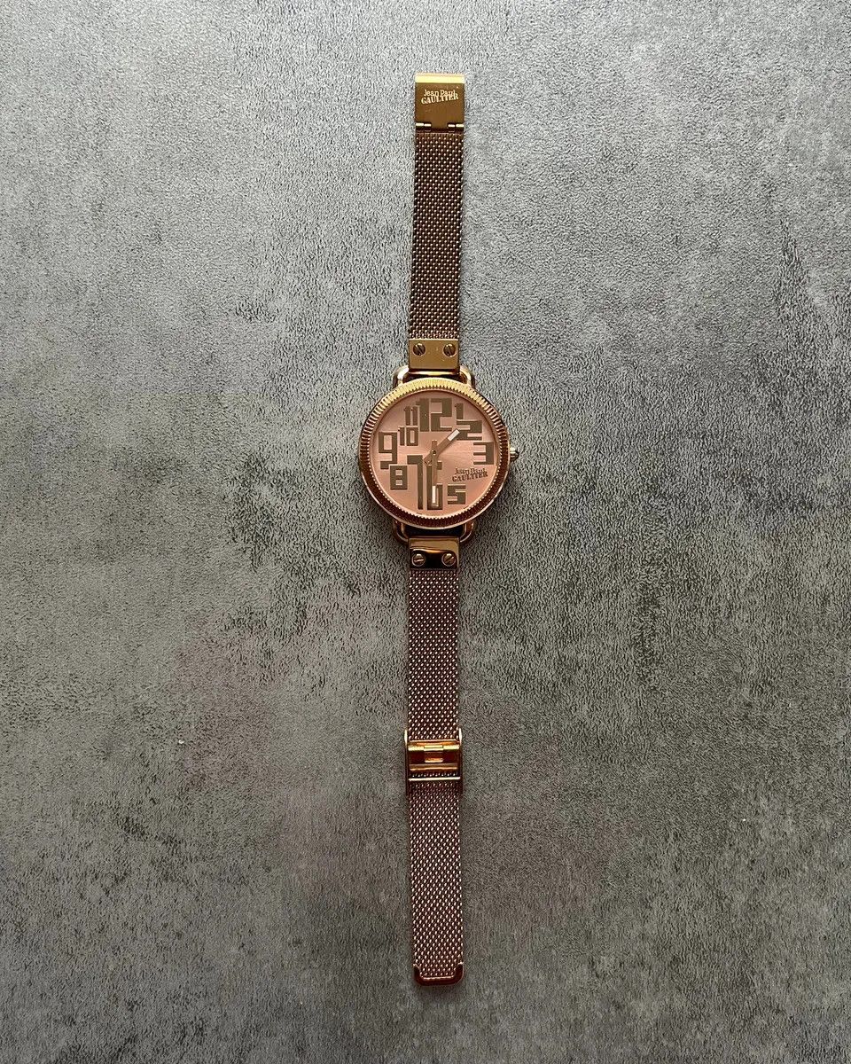 Designer × Jean Paul Gaultier × Vintage Jean Paul Gaultier Minimalistic Numerology Gold Watch Size ONE SIZE - 2 Thumbnail