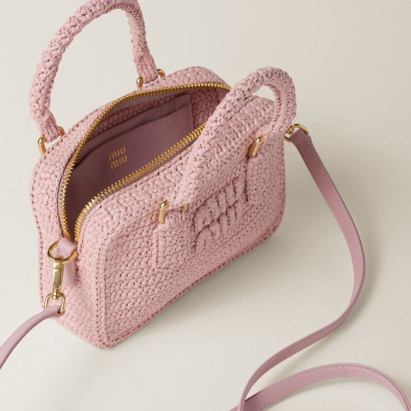 Miu Miu o1B3y1r0426 Size: OS / Crochet Top-Handle Bag in Pink Size ONE SIZE - 6 Thumbnail