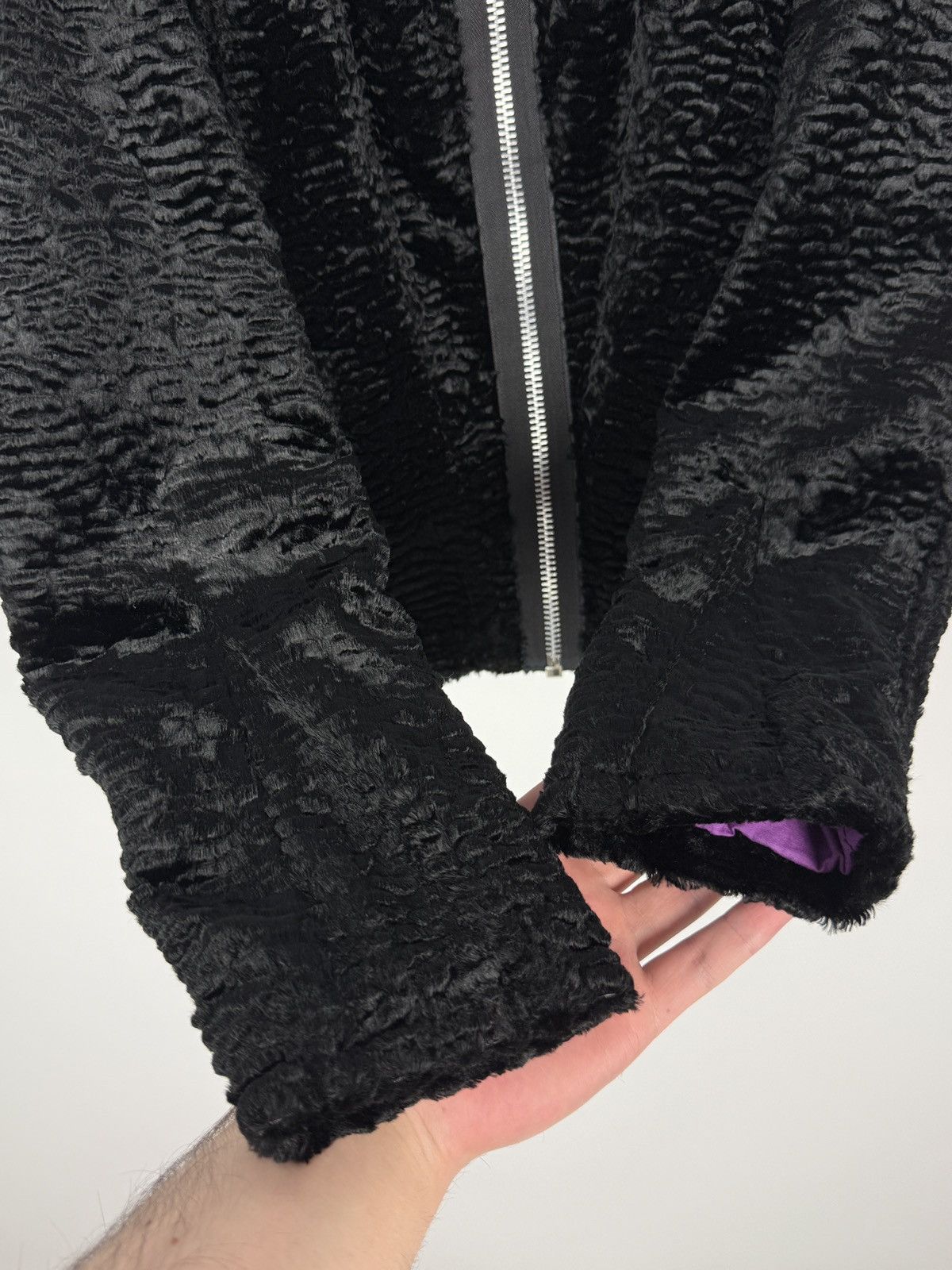 Tripp NYC Y2K Tripp NYC Black Textured Velvet Moto Rider Jacket Gothic Size S / US 4 / IT 40 - 8 Thumbnail