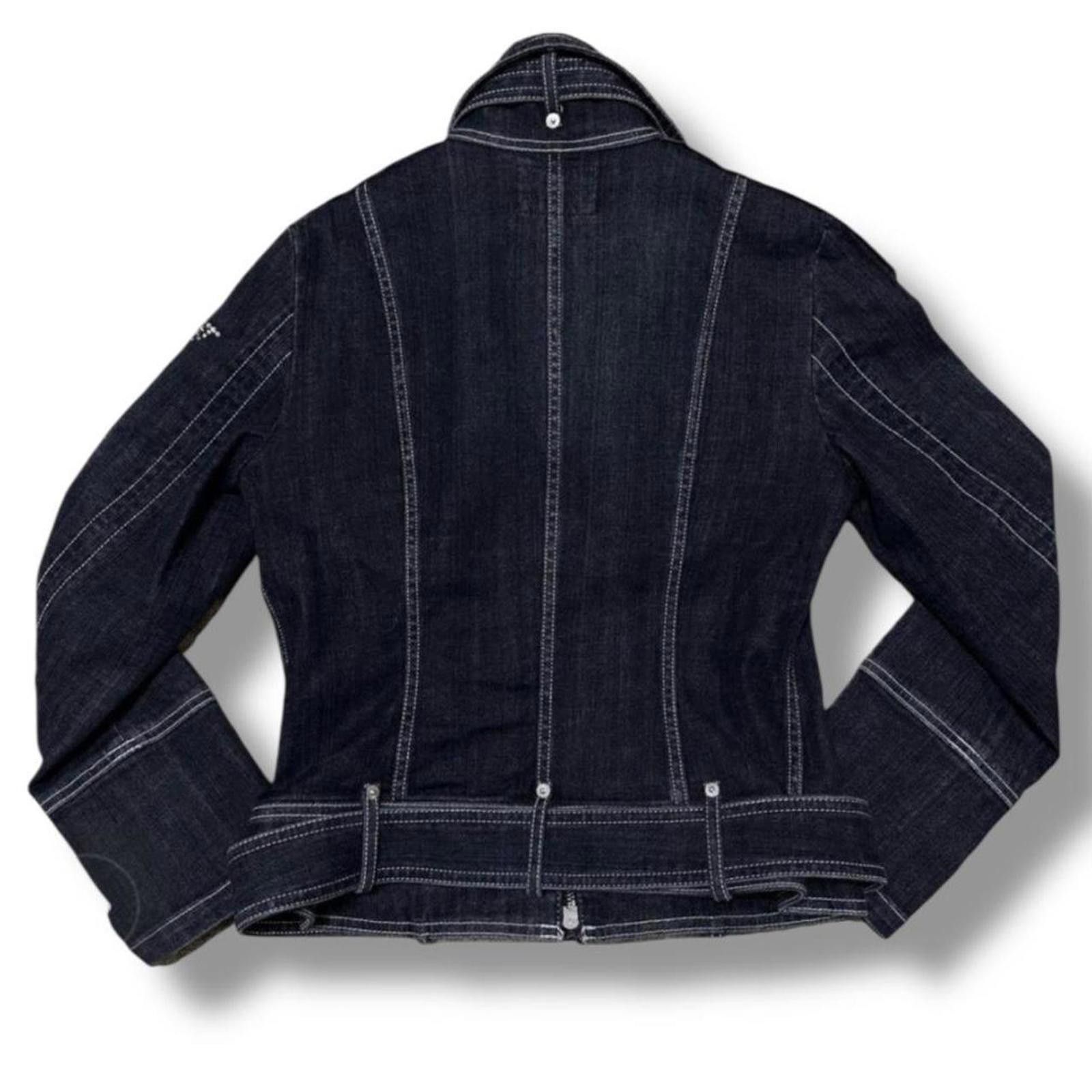 Other Stand collar rare v rhinestone logo denim jacket Size XS / US 0-2 / IT 36-38 - 2 Thumbnail