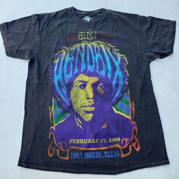 Band Tees × Jimi Hendrix NEW JIMI HENDRIX FORT WORTH TX 1968 VINTAGE T-SHIRT SZ M Size US M / EU 48-50 / 2 - 2 Thumbnail
