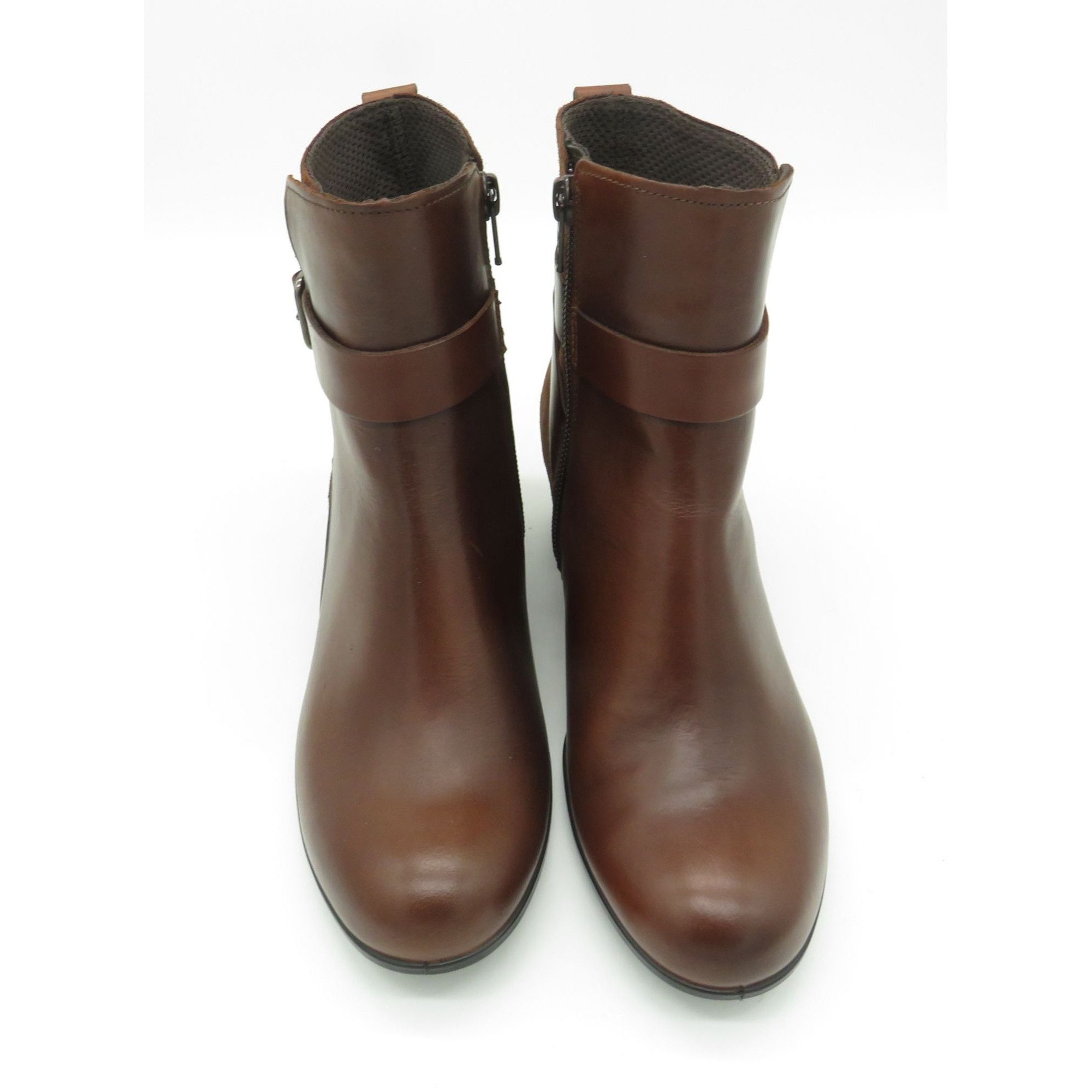 Ecco Ecco Brown Leather & Suede Womens Ankle Boots Side Zippers S Size US 5 / IT 35 - 2 Thumbnail