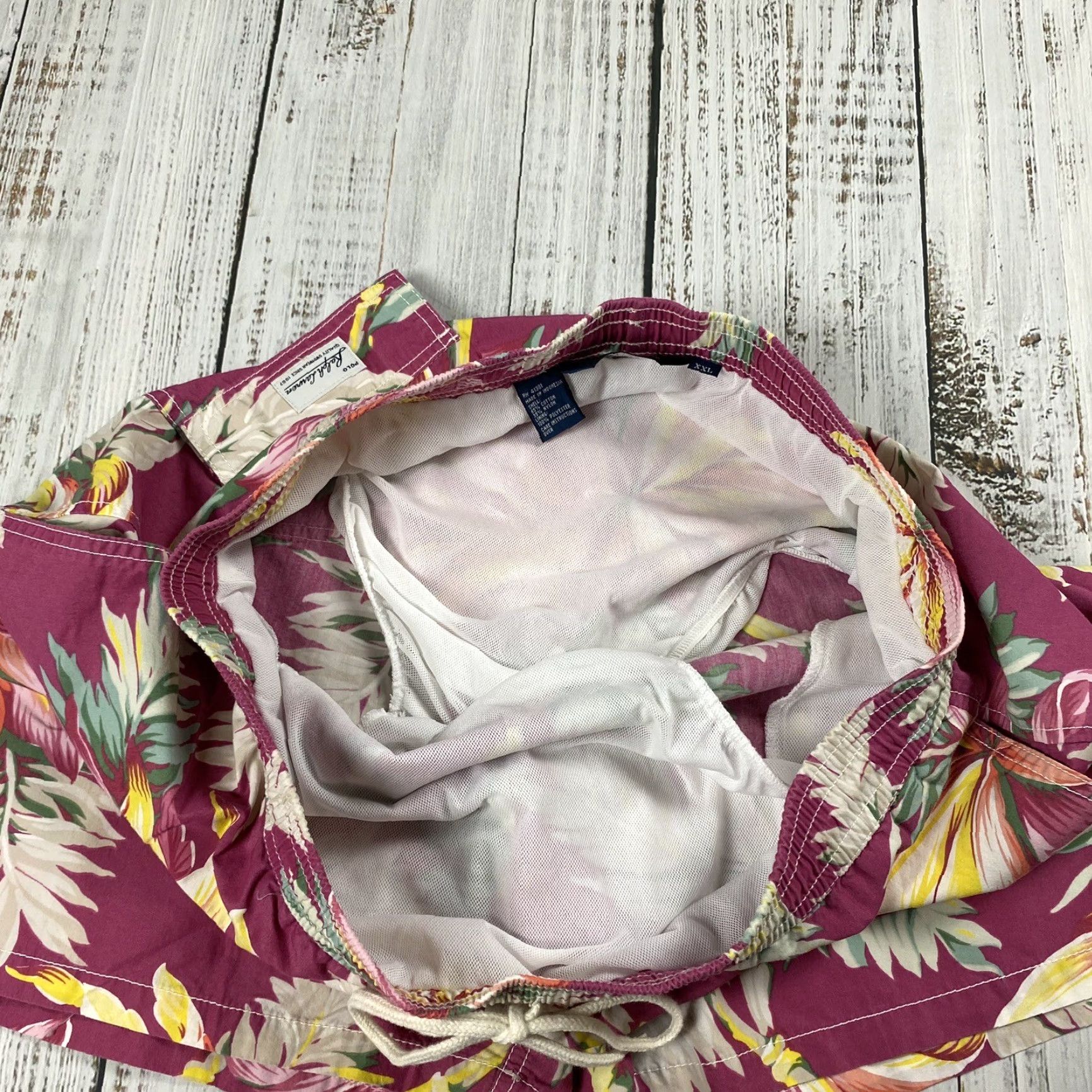 Polo Ralph Lauren Vintage Polo Ralph Lauren Men's Tropical Floral Print Swim Trunks XXL Pink 90s Beach Quick Dry Size US XXL / EU 58 / 5 - 4 Thumbnail