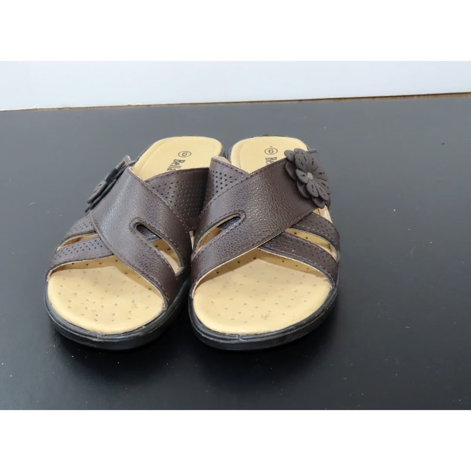 Vintage Bella Hanna Brown Slide-On Wedge Sandals Women's US 6 Casual Shoes Women Brown Wedge Sandal 6 Size US 6 / IT 36 - 7 Thumbnail