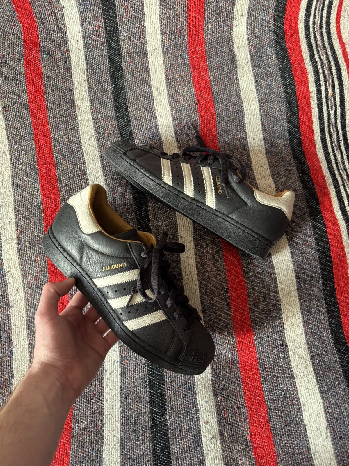 Adidas x Jjjjound Superstar 90 Black Leather Low Sneakers