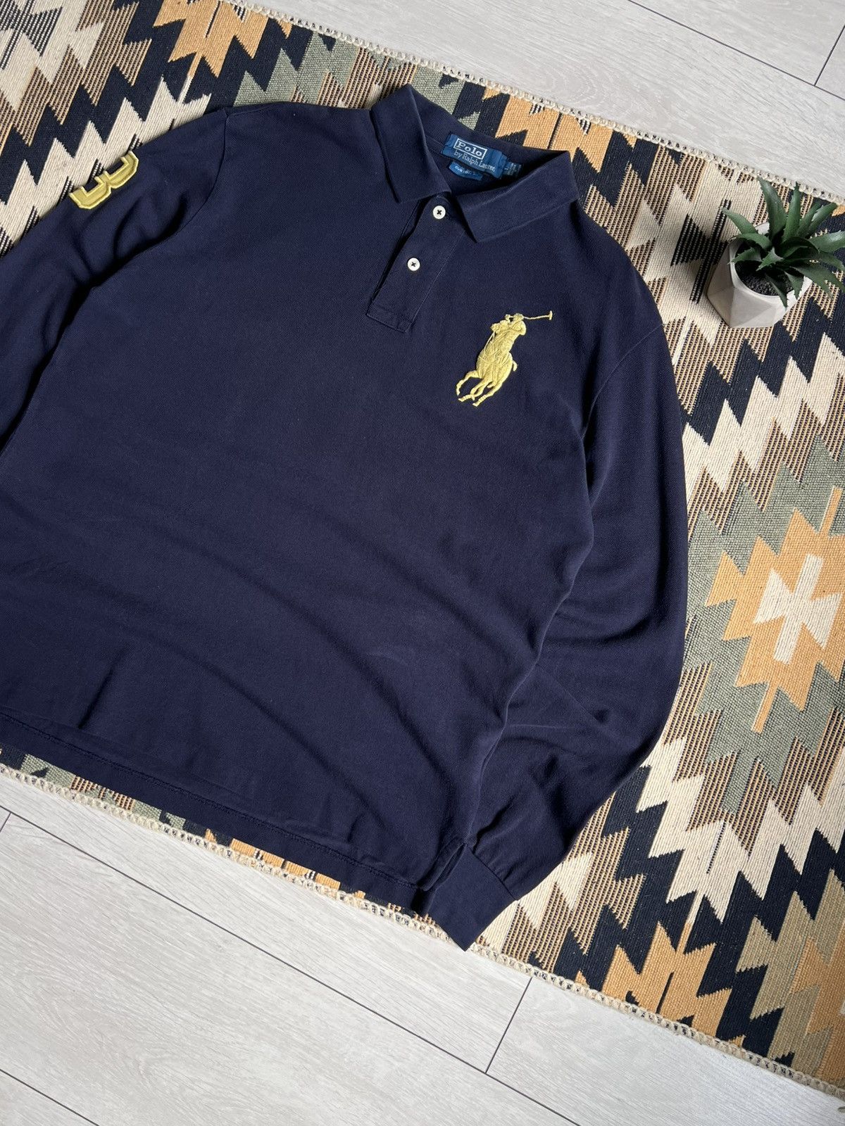 Polo Ralph Lauren × Vintage Vintage 90’s Polo Ralph Lauren Rugby Shirt Long sleeve Size US L / EU 52-54 / 3 - 3 Thumbnail
