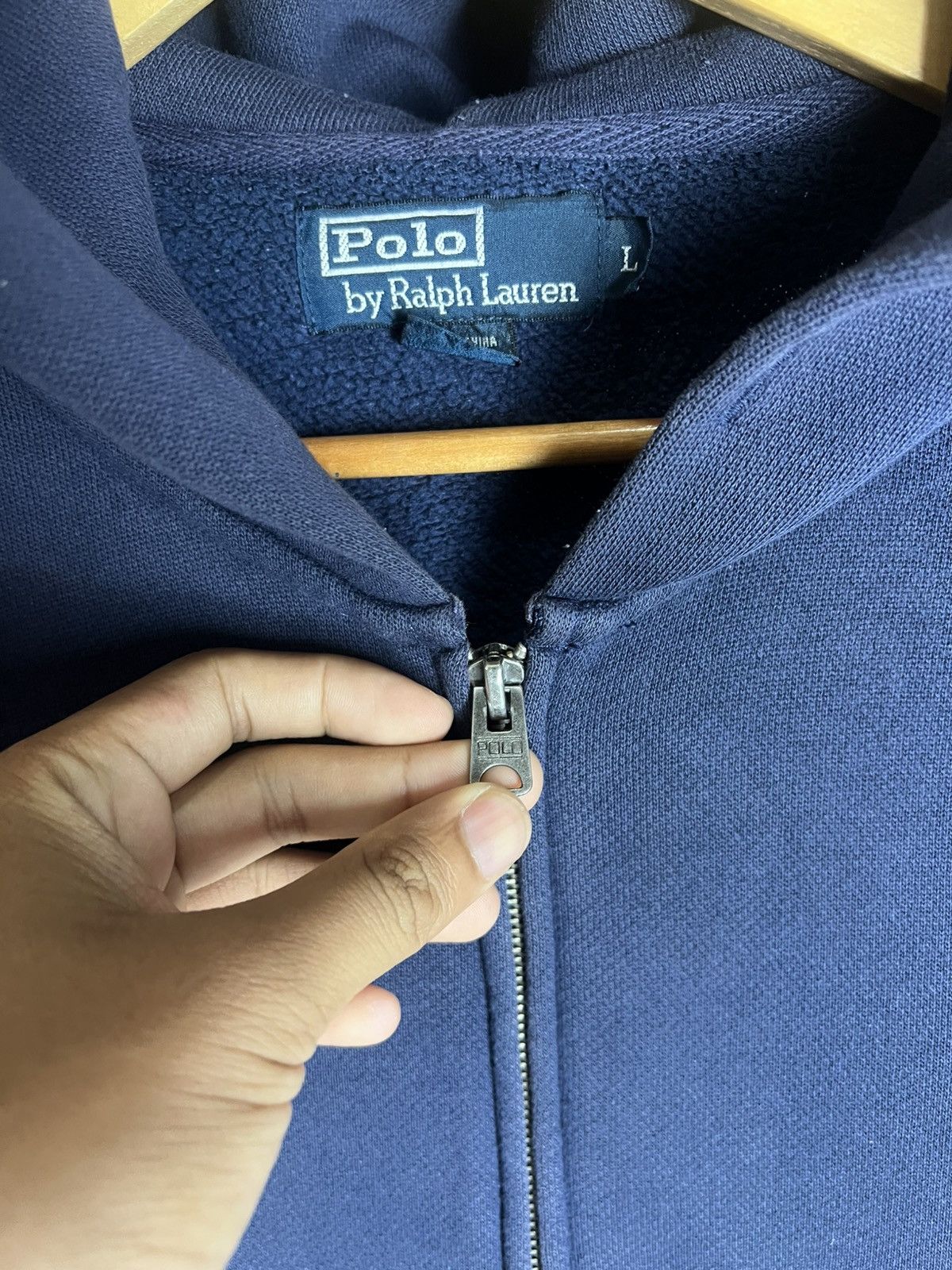Polo Ralph Lauren × Vintage Vintage Polo Ralph Lauren Zipper Hooded Faded Size US L / EU 52-54 / 3 - 4 Thumbnail