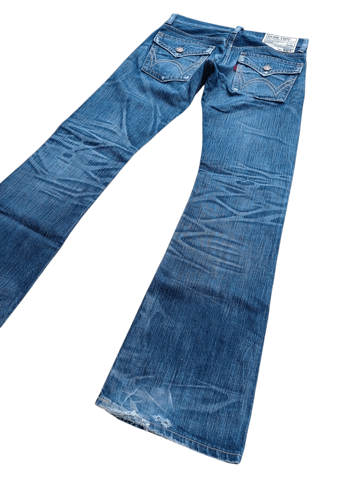 Edwin FLARED 90s Edwin 503 Flare BlueTrip Whiskers Faded Jeans Size US 32 / EU 48 - 11 Thumbnail