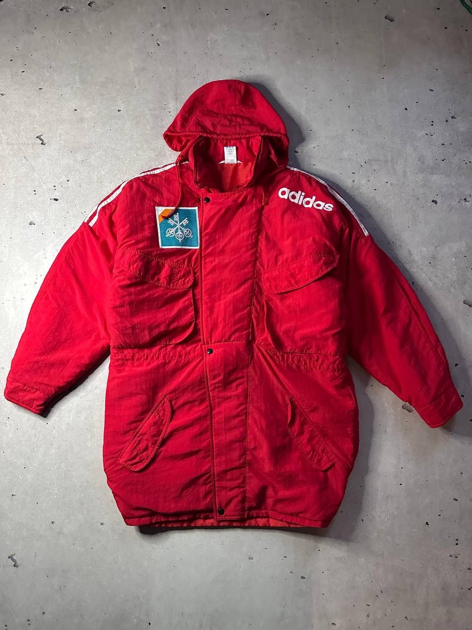 Adidas Vintage 80s Adidas Made in France Red Parka Jacket Men’s L Size US L / EU 52-54 / 3 - 1 Thumbnail