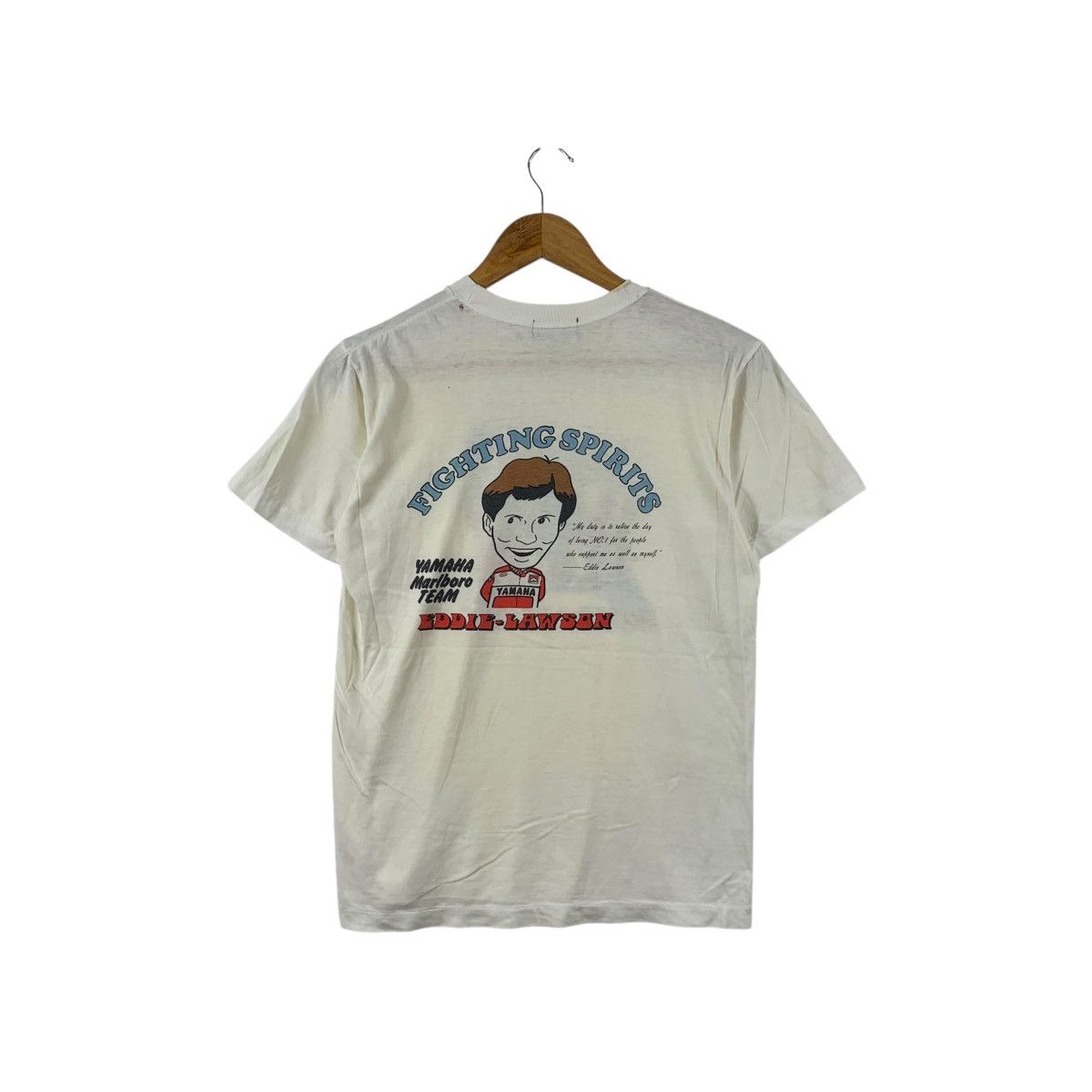 Vintage Vintage 80’ YAMAHA EDDIE LAWSON MotoGP Rider Tee Shirt Top Size US S / EU 44-46 / 1 - 5 Thumbnail