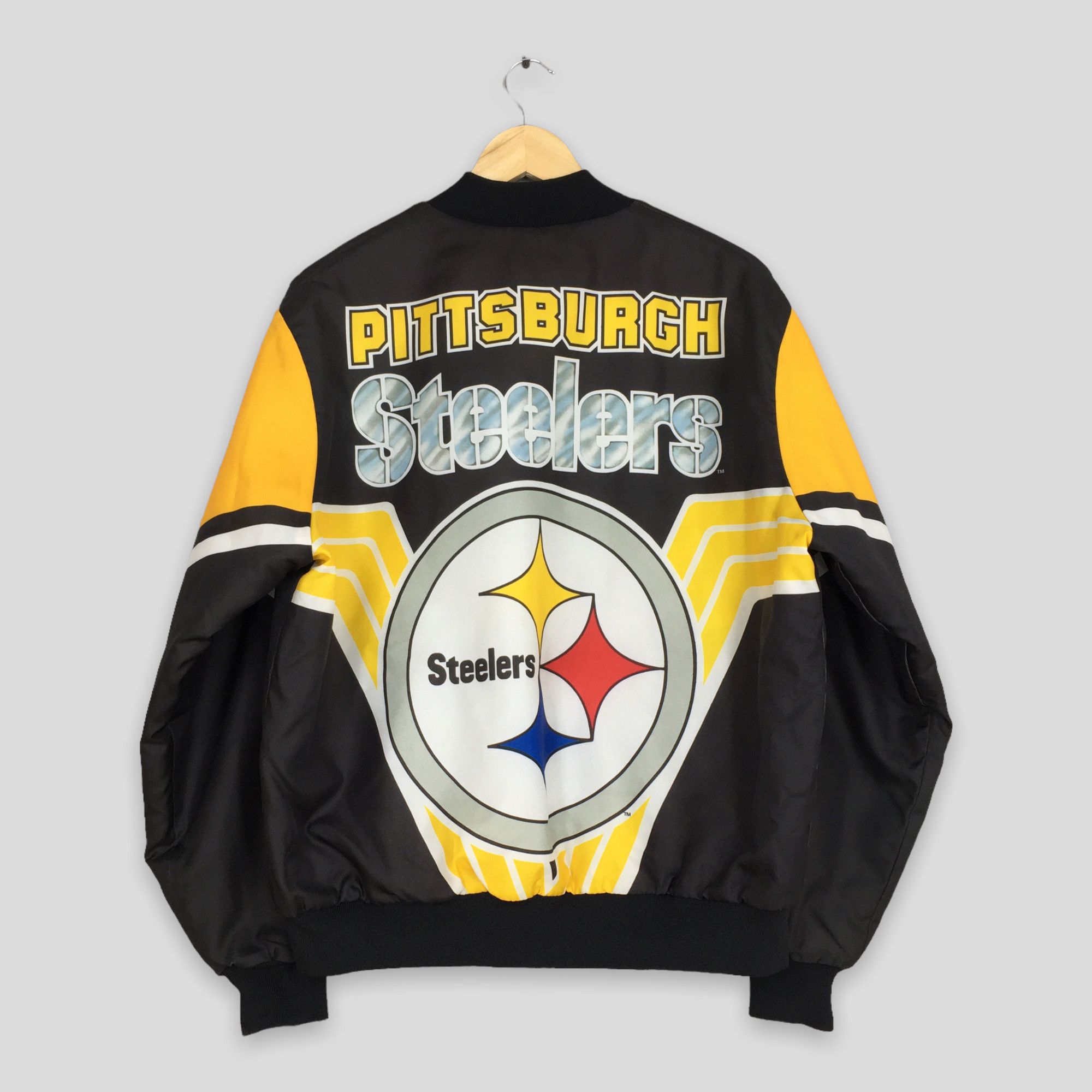 image of Vintage Pittsburgh Steelers Nfl Varsity Satin Jacket Large, Men's