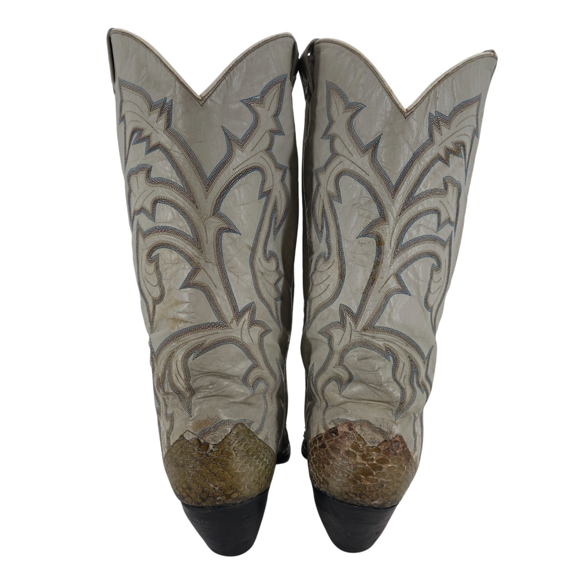 Larry Mahan Vintage Larry Mahan Mens 11.5D Giant Python Distressed Snake Size US 11.5 / EU 44-45 - 4 Thumbnail