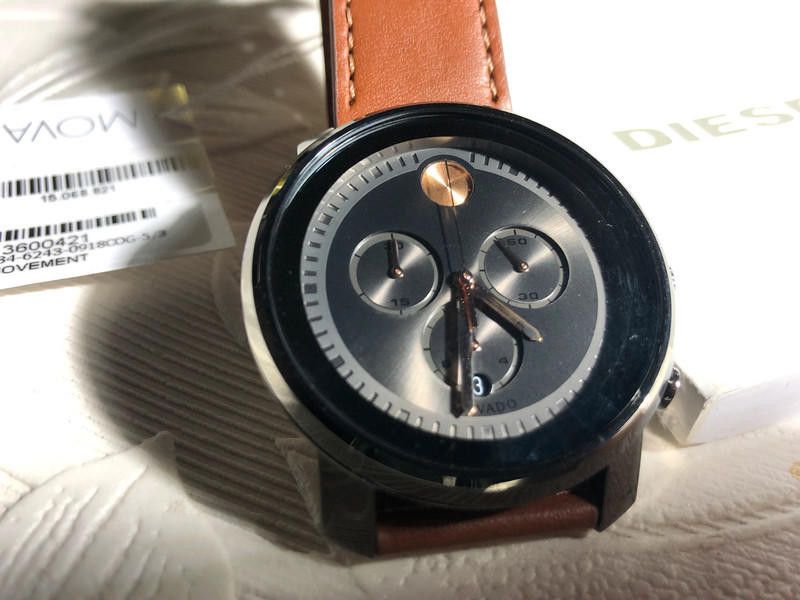 Movado Movado Bold men's brown leather strap watch Size ONE SIZE - 7 Thumbnail