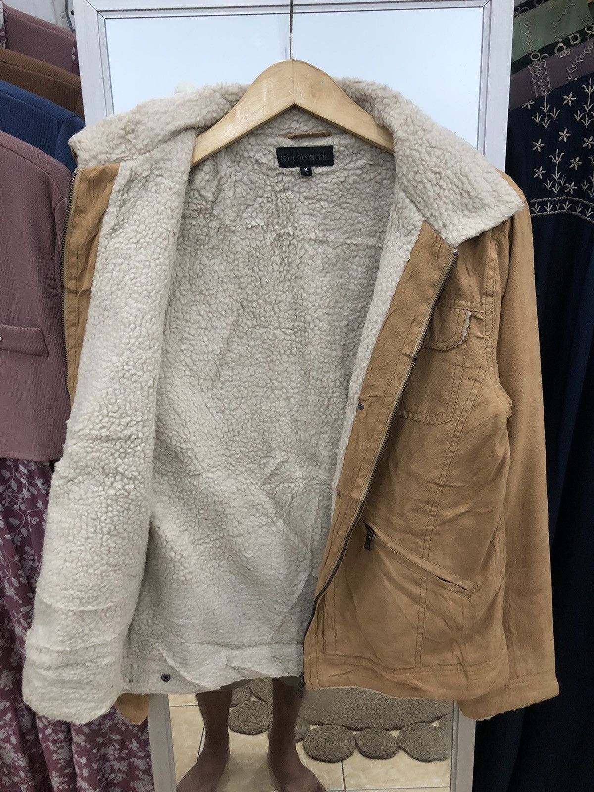 In The Attic In The Attic Suede Sherpa Biker Jacket Size US M / EU 48-50 / 2 - 4 Thumbnail