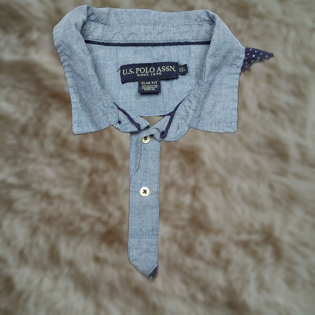 Vintage US Polo Assn. Slim Fit Blue Short Sleeve Polo Shirt Men 2XL XXL Casual Shirt Polo 2XL Blue US Polo Assn. Mens Size US XXL / EU 58 / 5 - 1 Thumbnail