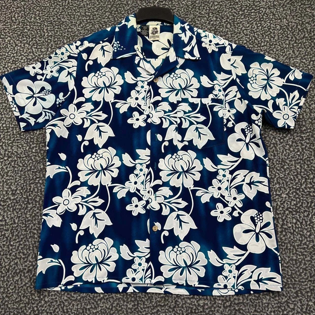 Kennington Ltd. Kennington Shirt Men Blue Hawaiian Button Up Collared L Size US L / EU 52-54 / 3 - 1 Thumbnail