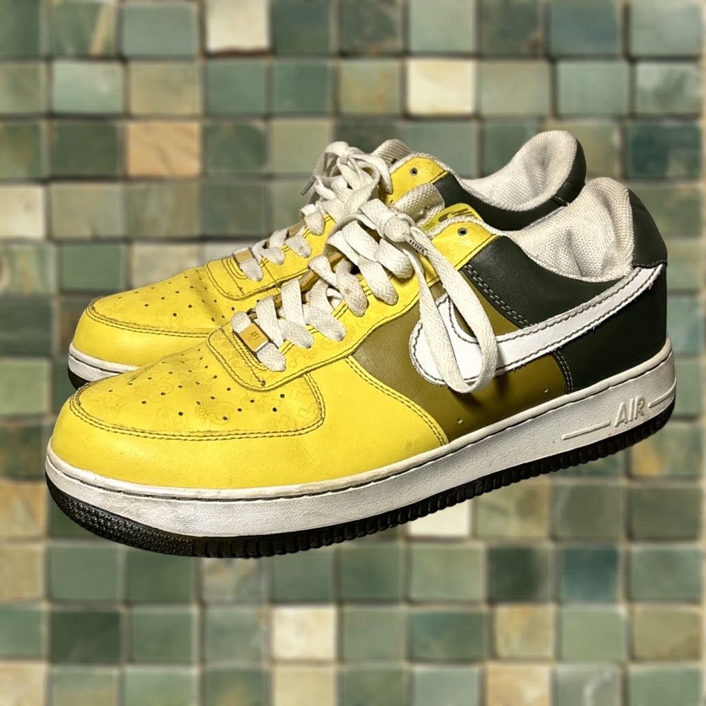 Nike Nike Air Force 1 Sneaker Mens 11 Low Top Yellow Olive Forest Green Rare Overall Used Excellent Mens Size US L / EU 52-54 / 3 - 1 Thumbnail