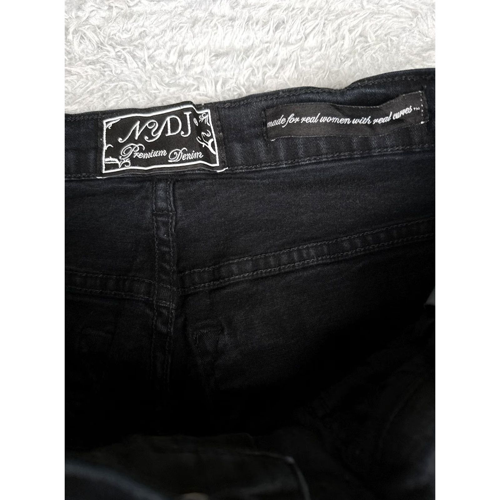 NYDJ NYDJ Jeans Womens 12 Bootcut Black Dark Wash High Rise Stretch Rhinestone 32x32 Denim Cotton Blend Spandex 5-Pocket Design Regular Womens Mens? Size 34" / US 12 / IT 48 - 6 Thumbnail