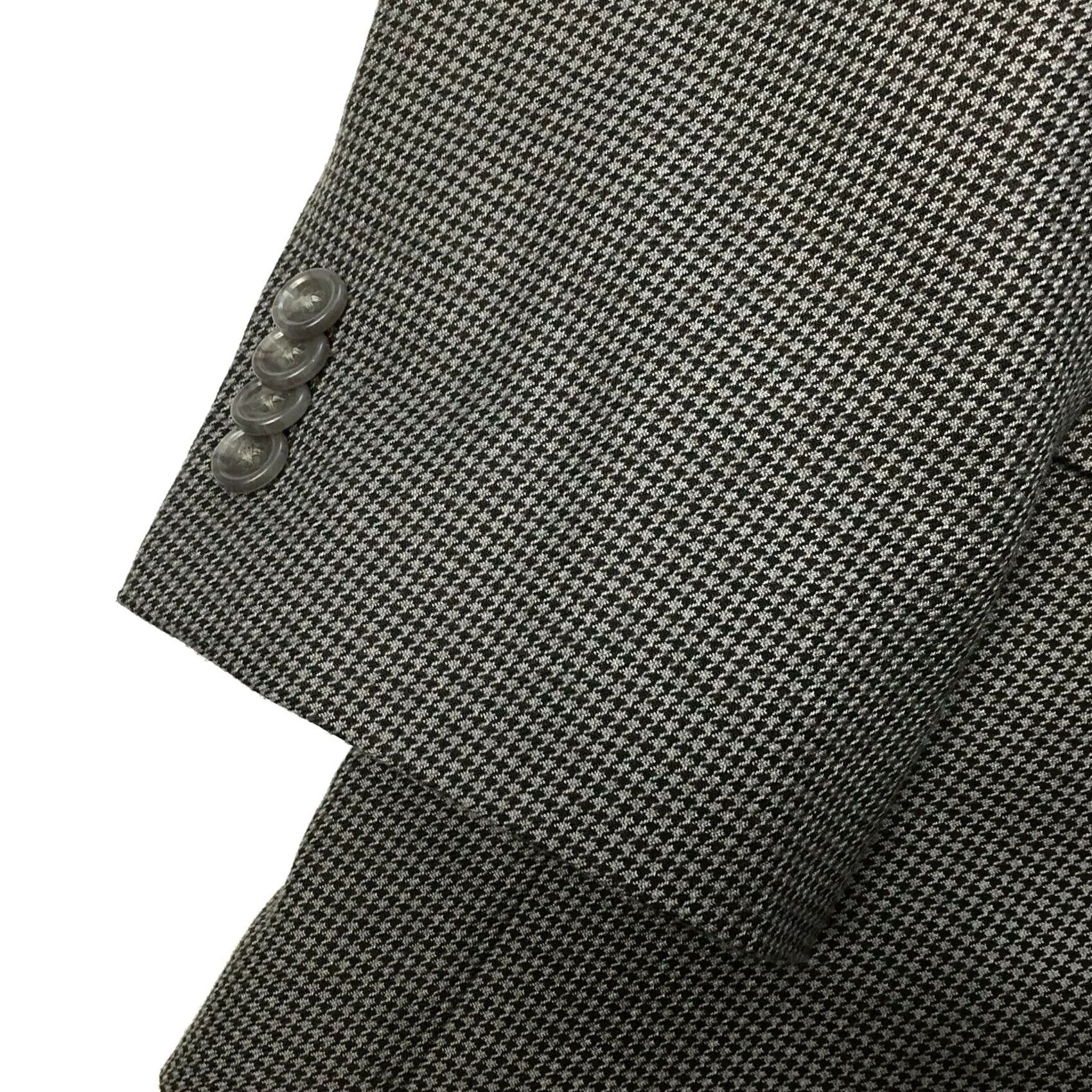 Michael Kors Michael Kors Blazer Mens 42L Gray Houndstooth 2-Button Poly Rayon Long Sleeve Notch Lapel Size 42R - 6 Thumbnail