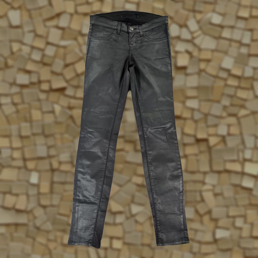 J Brand J Brand Jeans Leggings Black W25 L29 Coated Jeggings Stretch Low Rise 5-Pocket Womens Regular Jeans Size 42" / US 20 - 1 Thumbnail