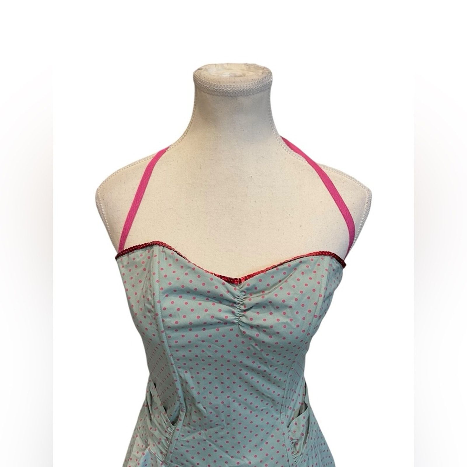 Betsey Johnson VTG Betsey Johnson NY Polka Dot Sequin Retro Pinup Dress Size M / US 6-8 / IT 42-44 - 2 Thumbnail