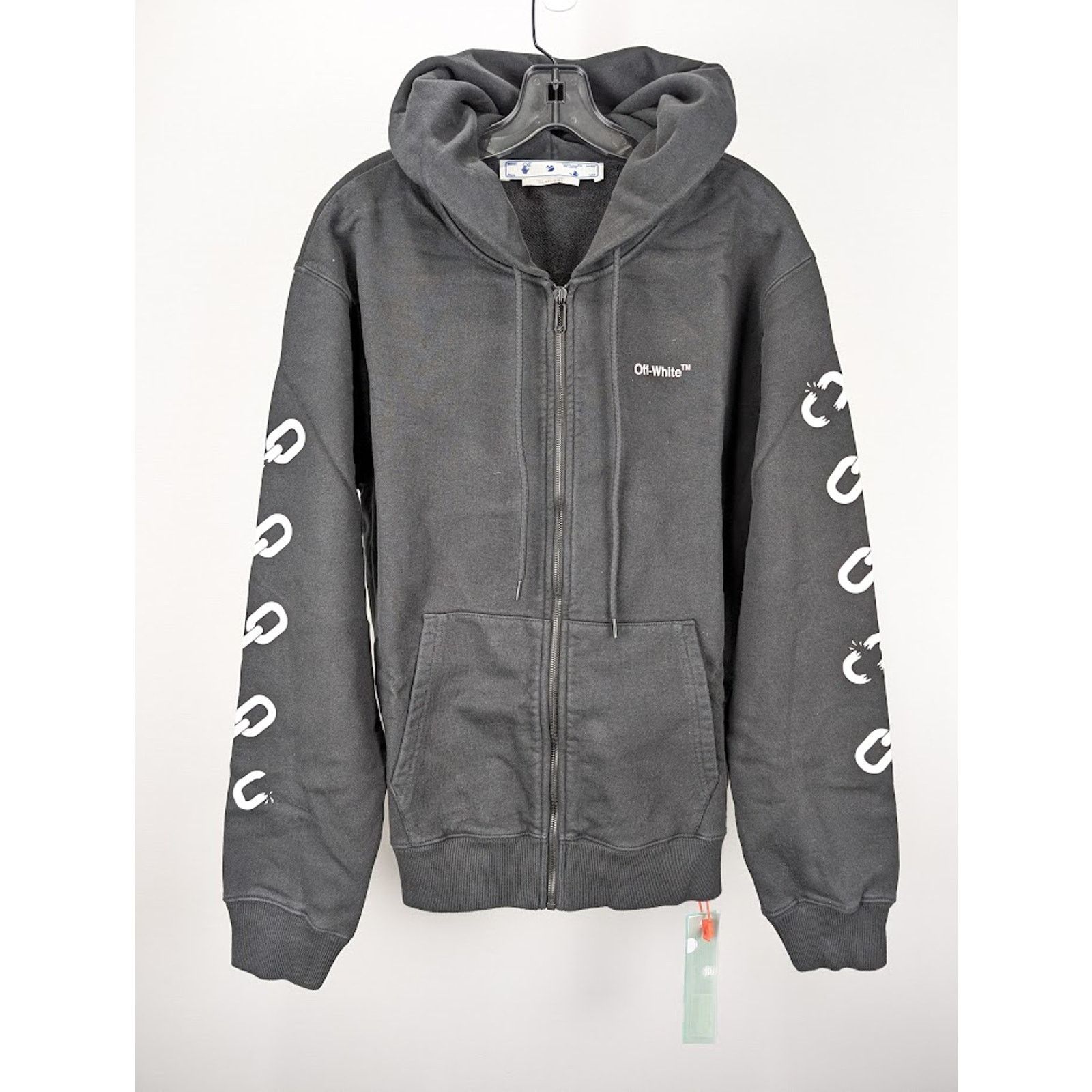 Off-White o1rshd1 Chain Arr Slim Zip Hoodie in Black/White Size US XXL / EU 58 / 5 - 3 Thumbnail