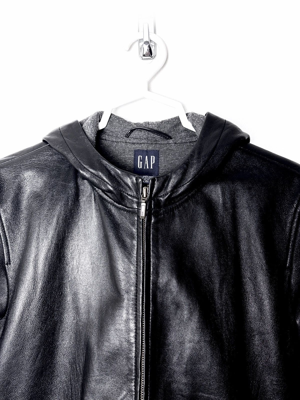 Gap GAP Lamb Leather Hooded Jacket Size US M / EU 48-50 / 2 - 8 Thumbnail