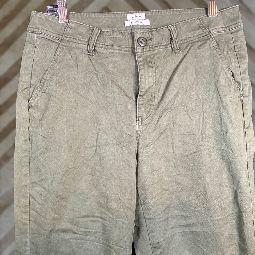 Vintage LL Bean Womens Pants Green Chinos Favorite Fit Capri Cropped Mid Rise Stretch 10 Size 24" / US 00 / IT 34 - 1 Thumbnail