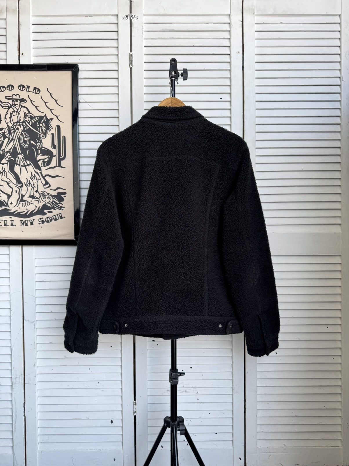 Levi's Levi’s Sherpa Fleece Trucker Jacket Black Size US M / EU 48-50 / 2 - 2 Thumbnail
