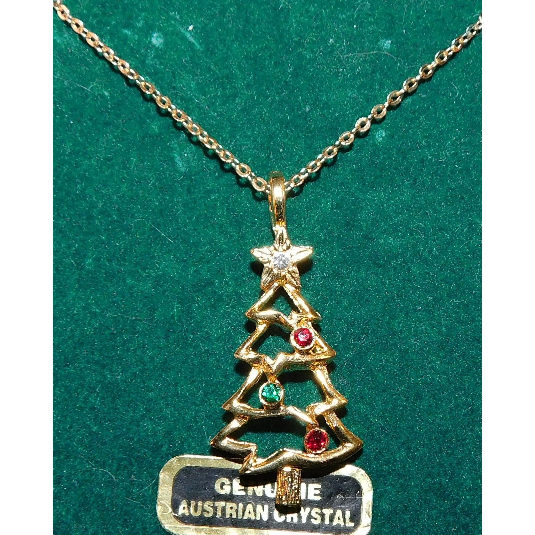 Other Genuine Austrian Crystal Gold Christmas Tree Necklace Size ONE SIZE - 4 Thumbnail