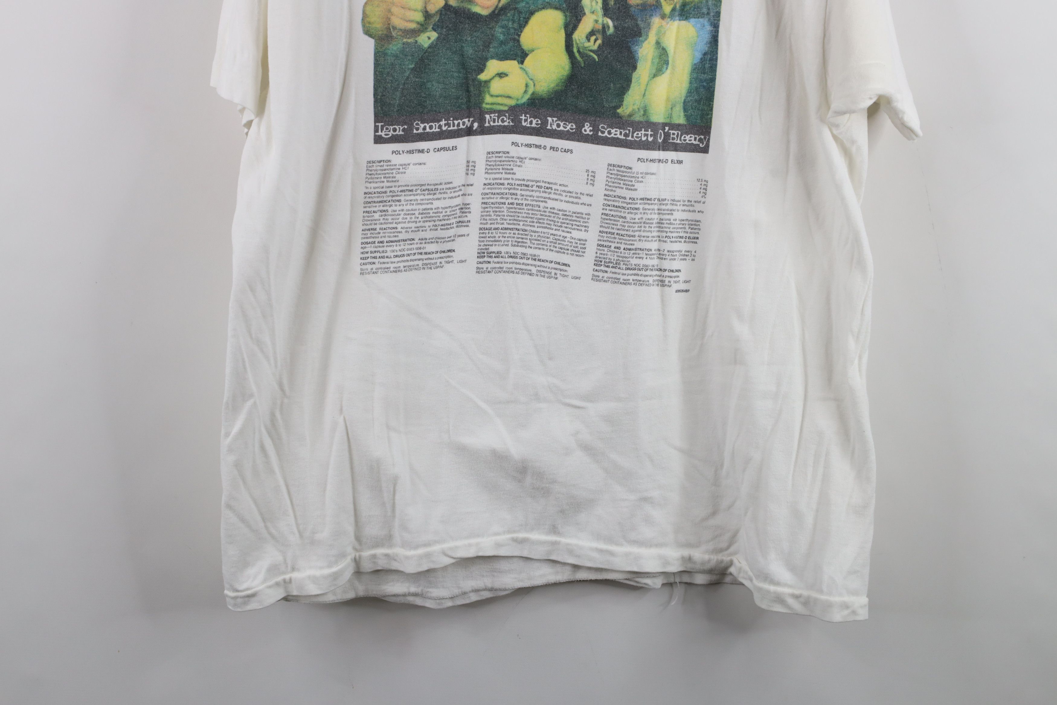 Vintage Vintage 90s Poly Histine D Antihistamine Cartoon T-Shirt USA Size US XXL / EU 58 / 5 - 14 Thumbnail