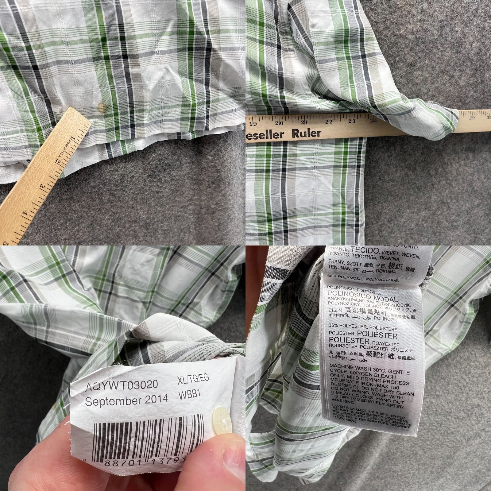 Quiksilver VINTAGE Quiksilver Shirt Mens XL Green White Button-Down Plaid Short Sleeve Preppy Size US XL / EU 56 / 4 - 8 Thumbnail