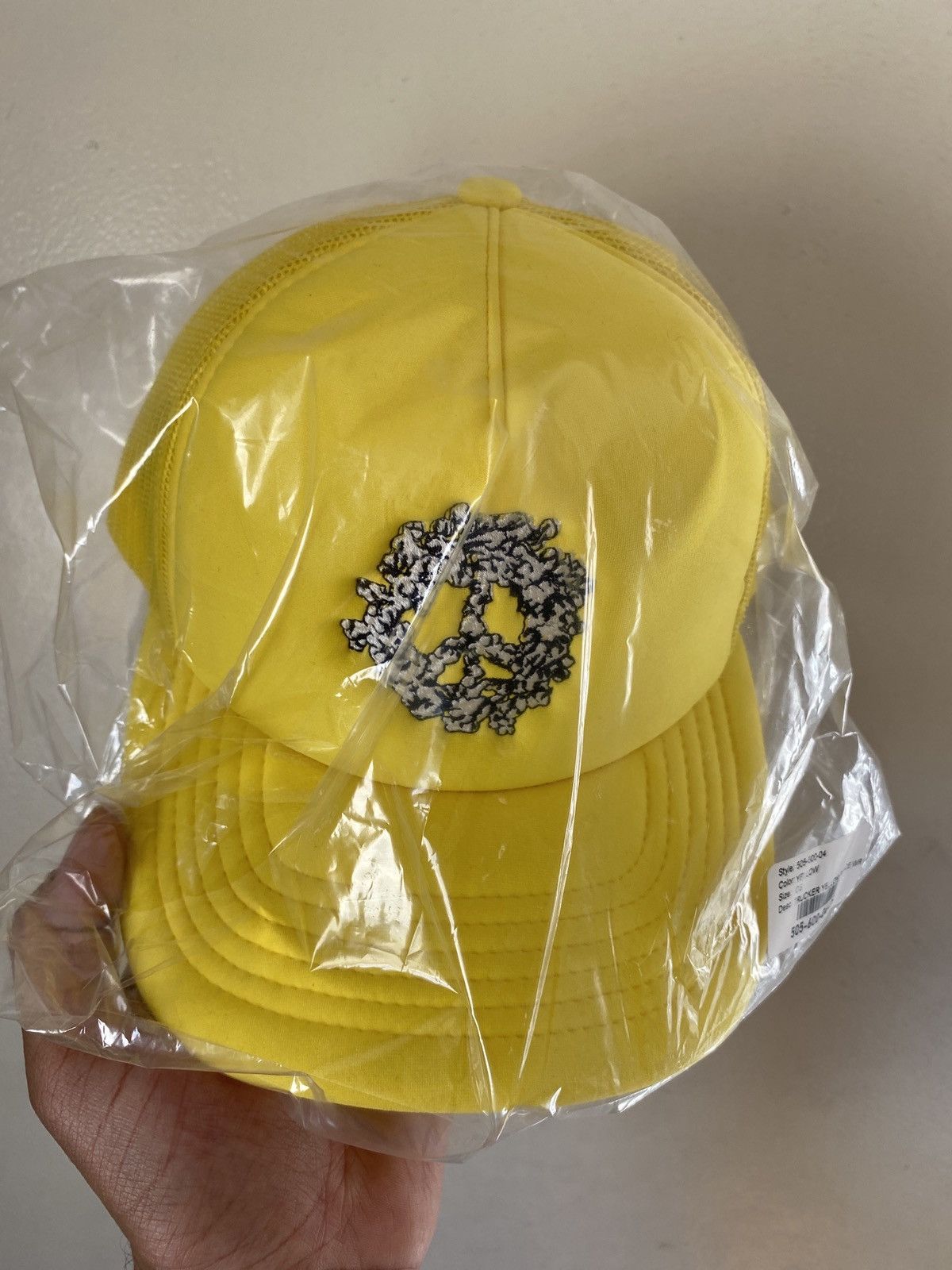 image of Denim Tears Trucker Cap Hat Mesh in Yellow, Men's