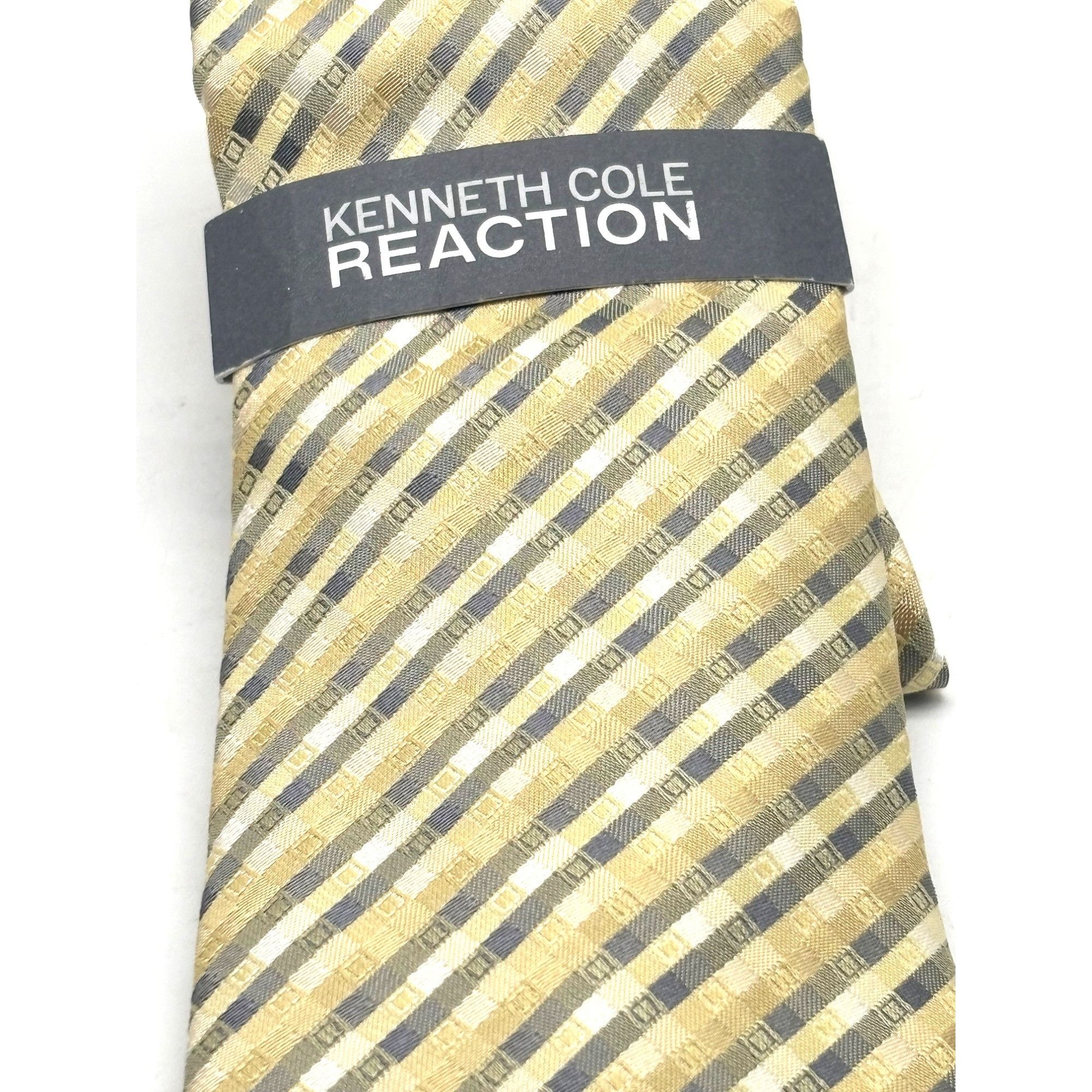Other Kenneth Cole Reaction City Geo Men's Silk Necktie, Yellow, O Size ONE SIZE - 3 Thumbnail
