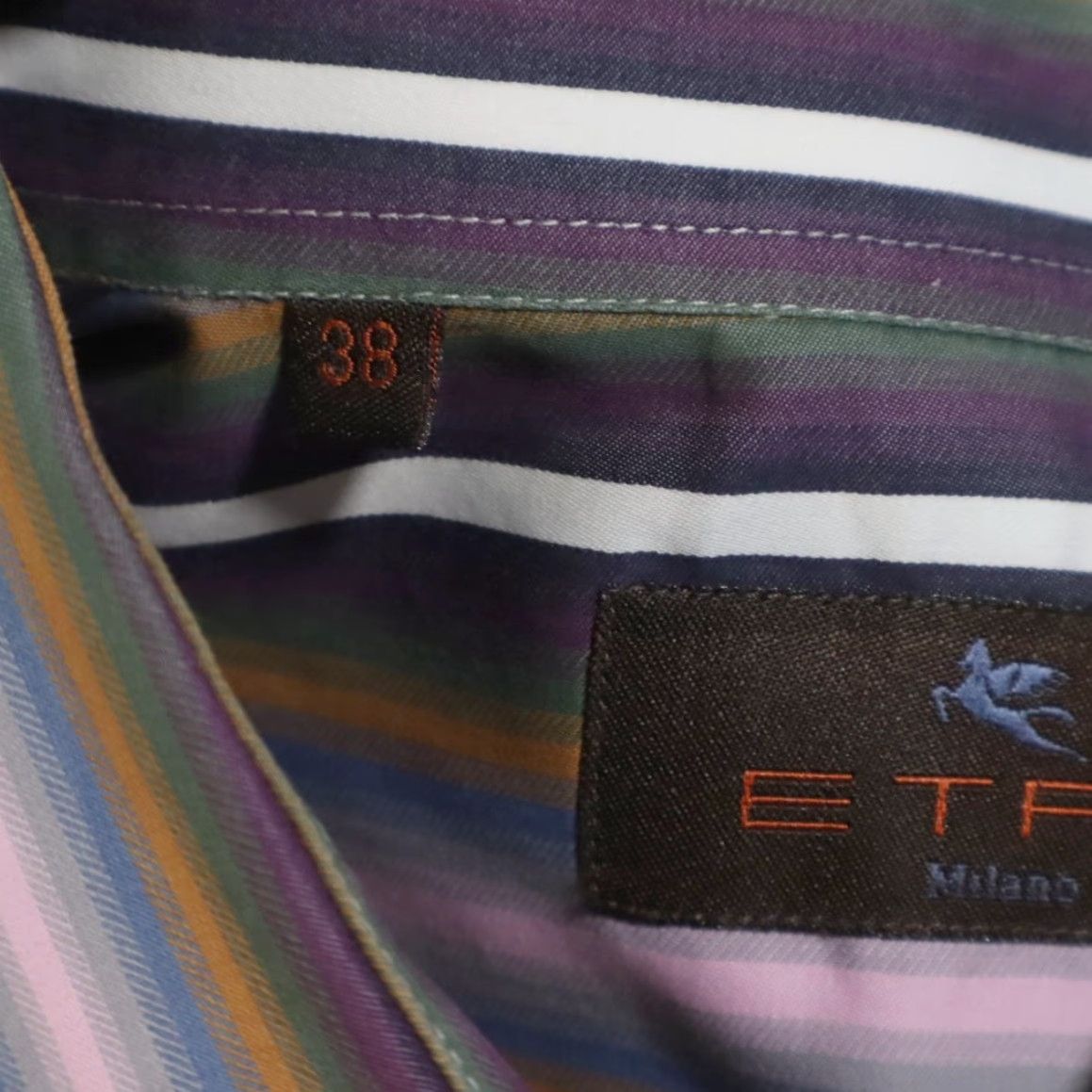 Etro Etro Shirt Dress Cotton Striped Long Sleeve Button Up Mens 38 Multi-Colored 90s Etro Shirt Mens 38 Color: Multi-Colored Size 38R - 6 Thumbnail