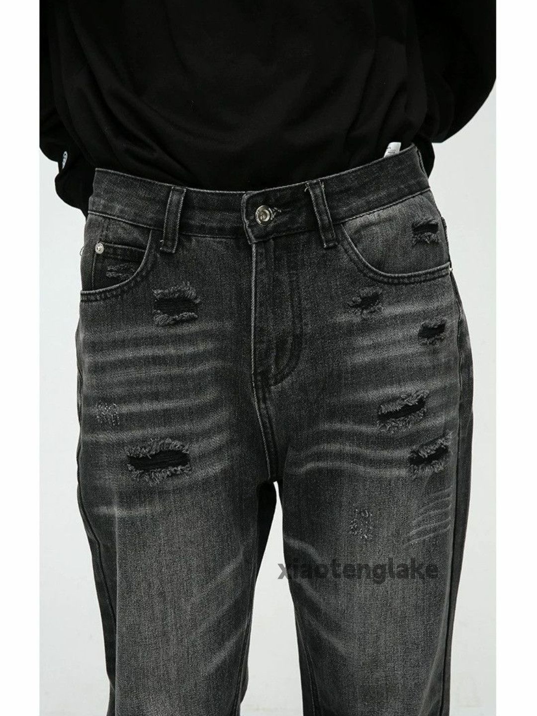 Jean × Vintage washed faded damaged ripped punk grunge flared jeans Size US 32 / EU 48 - 7 Thumbnail