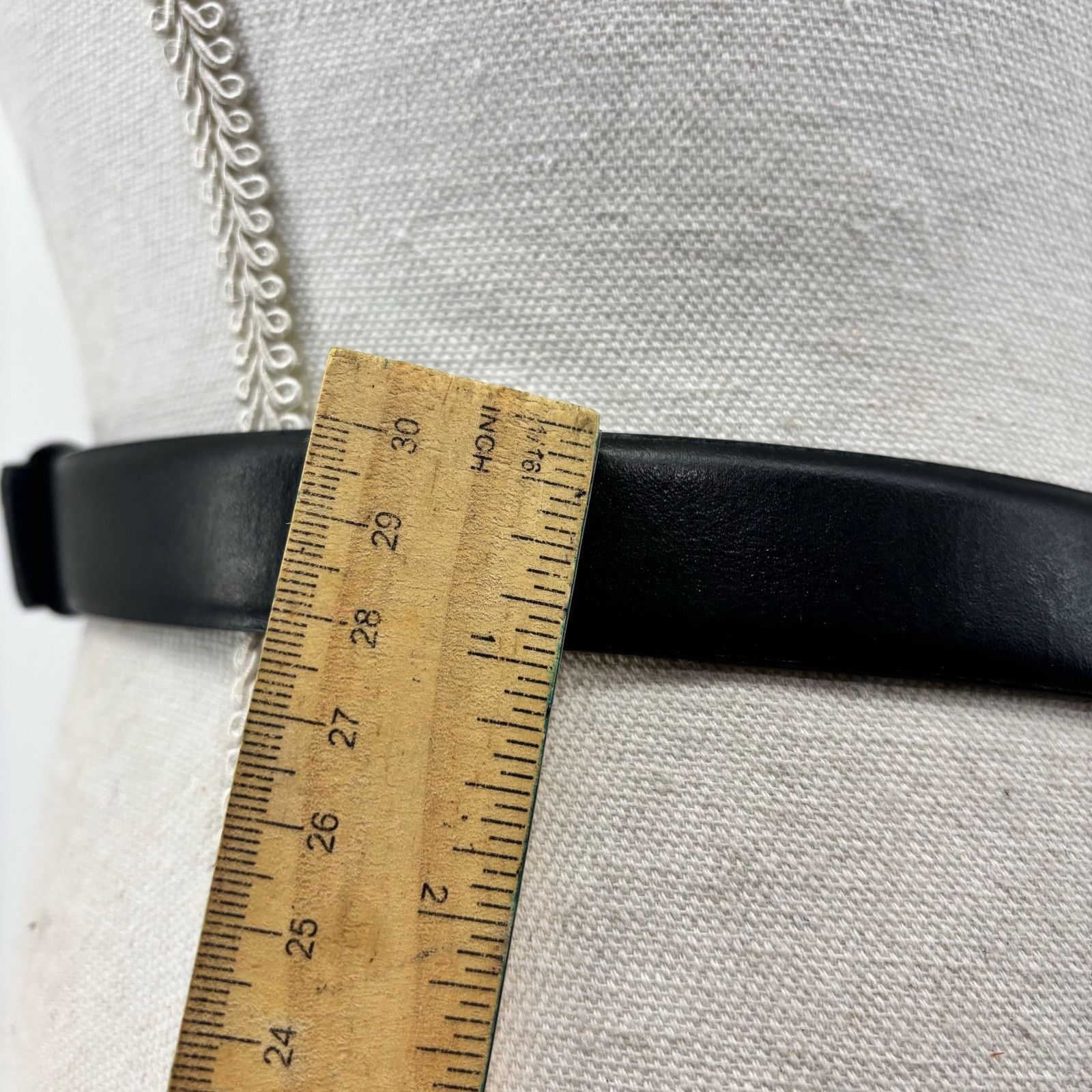 Other Chicos Womens Small Medium Black Leather Belt Circle Hook Size ONE SIZE - 10 Thumbnail