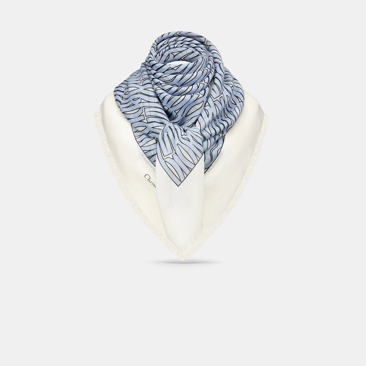 Dior o1bcso1str0226 Size:OS/Allover Shawl in White/Pale Blue Size ONE SIZE - 2 Thumbnail