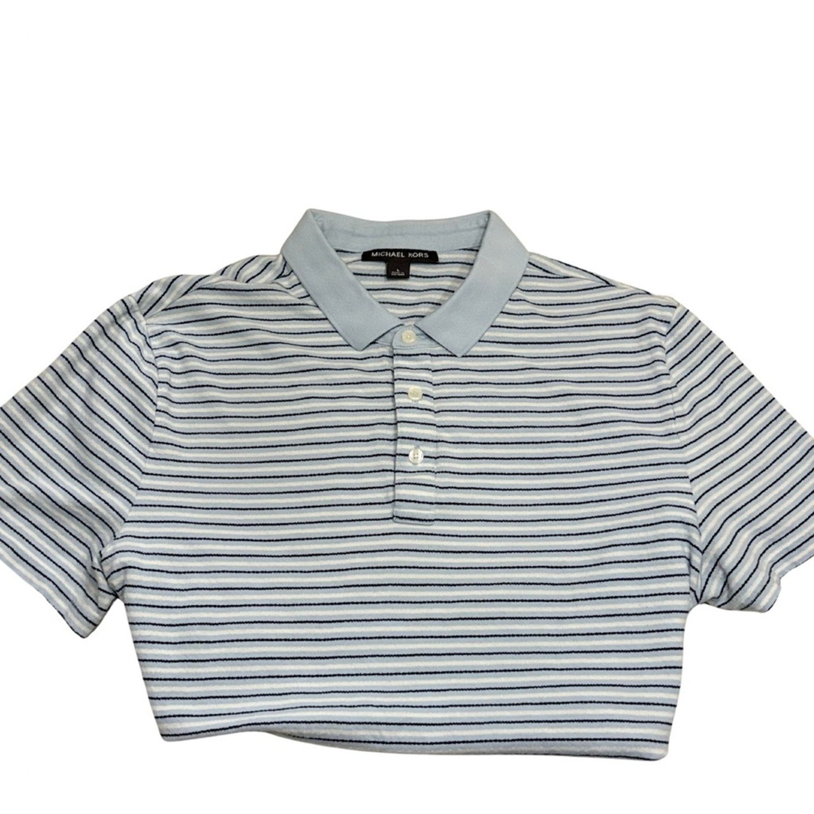 Michael Kors 👕Michael Kors Striped Polo Shirt Size Large (item #103) Size US L / EU 52-54 / 3 - 2 Thumbnail